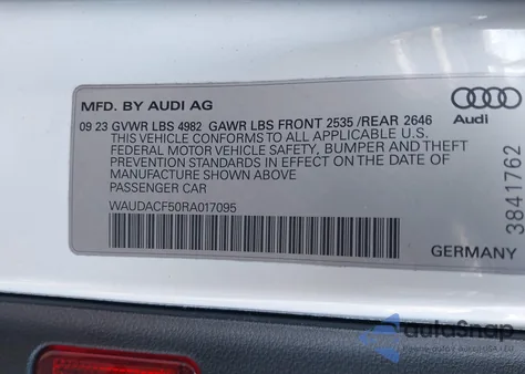 2024 Audi A5 Sportback Premium 45 Tfsi S Line Quattro S Tronic from USA, damaged, VIN WAUDACF50RA017095